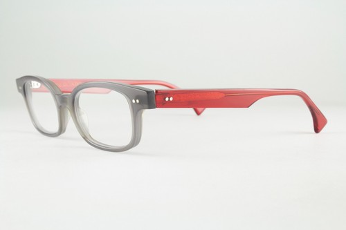 Rare Authentic Anne et Valentin MINIBA 1044 44mm Gray Red Frames Glasses France - Picture 2 of 6