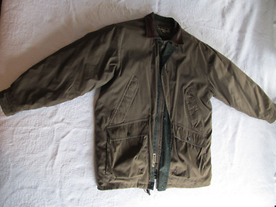 Rainforest RFT Mens Brown Full Zip & Snap Winter Jacket Size Large Poly Lined