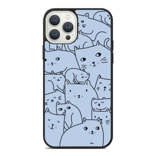 For iPhone SE XS XR Max 5 6 7 8 Plus kitten cat silhouette Pattern Hybrid Covers - Picture 21 of 25
