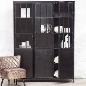 Industrie Vitrinenschrank Noor Schrank Vitrine Metallschrank Metall Schwarz Neu Ebay