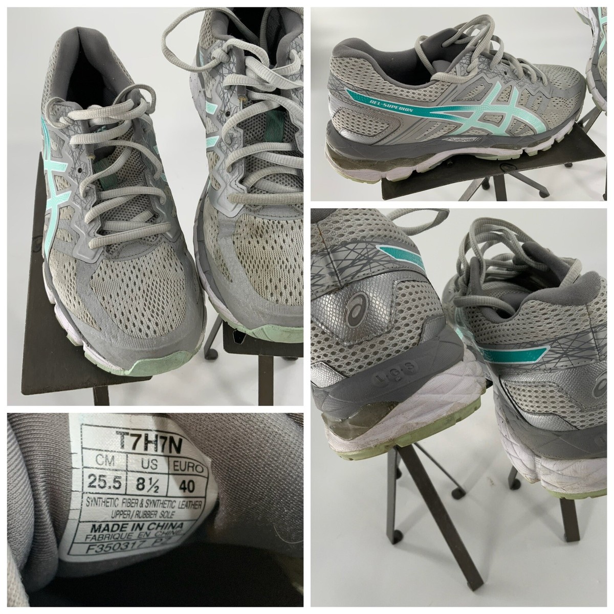 Asics Gel Superion Sz Women Gray Light Blue Running Shoes YGI D2S-29