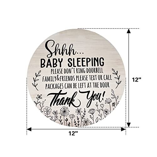 Baby Sleeping Sign for Front Door, Please Do Not Ring Doorbell Wood baby-light - Picture 3 of 7