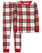 NWT Carter's Toddler 2-Piece Christmas Plaid 100 Snug Fit Cotton PJs 2T, 3T, 4T