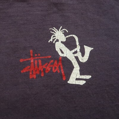 Vintage 90s Stussy Jazz Man Tshirt Made in USA | eBay