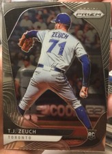 2020 Panini Prism Tj Zeuch Rookie Card Great Condition In Top Loader