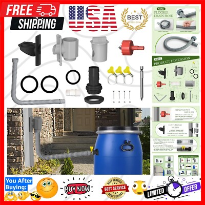 #ad Complete Rain Barrel Diverter System with Adjustable Flow Control amp; Hose Kit $23.99