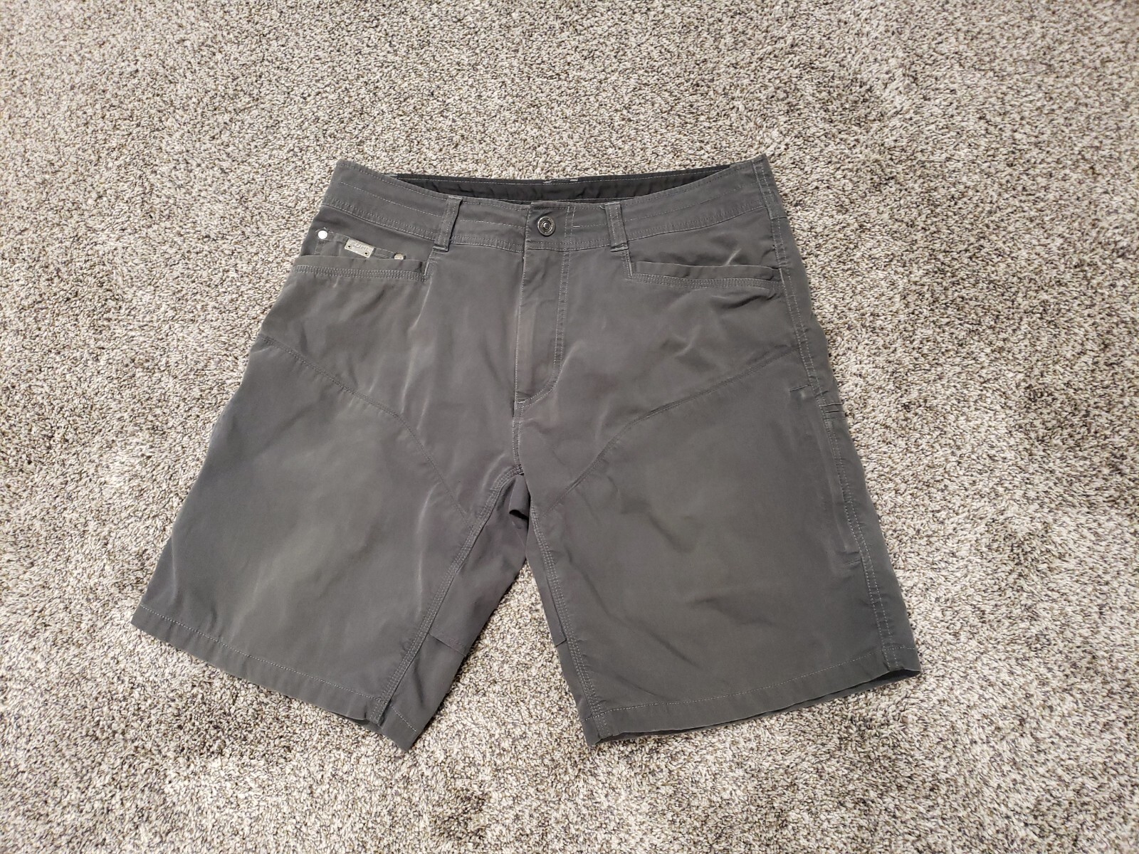 Kuhl Men's Size 34 Shorts Green Gray Outdoor Hiking Cargo Zip Pockets