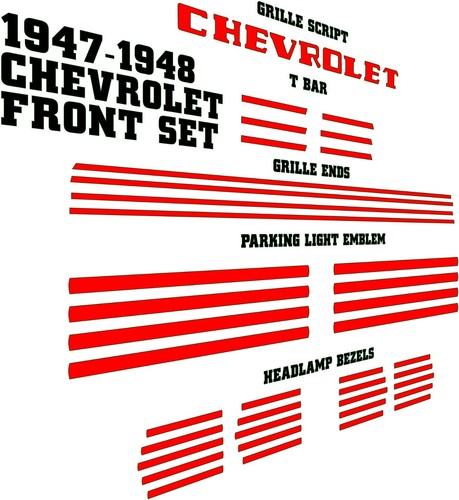 1947-1948 CHEVY FLEETLINE FLEETMASTER COUPE STYLEMASTER front Decal Set - Bild 9 von 11
