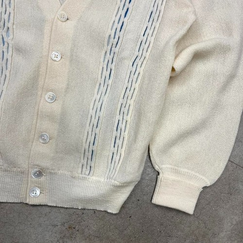 Vintage St Croix Quanpaca cardigan size large wool knit ivory coogie style grand - Picture 4 of 7