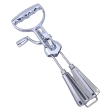 Practical Manual Eggs Beater Stirring Rod Double Rotary Whisks for Bakings Lover