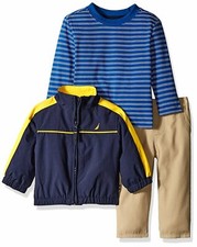 Nautica Baby Boys'3 Piece Outerwear Set with Jacket, Tee and Pant MSRP 69.50