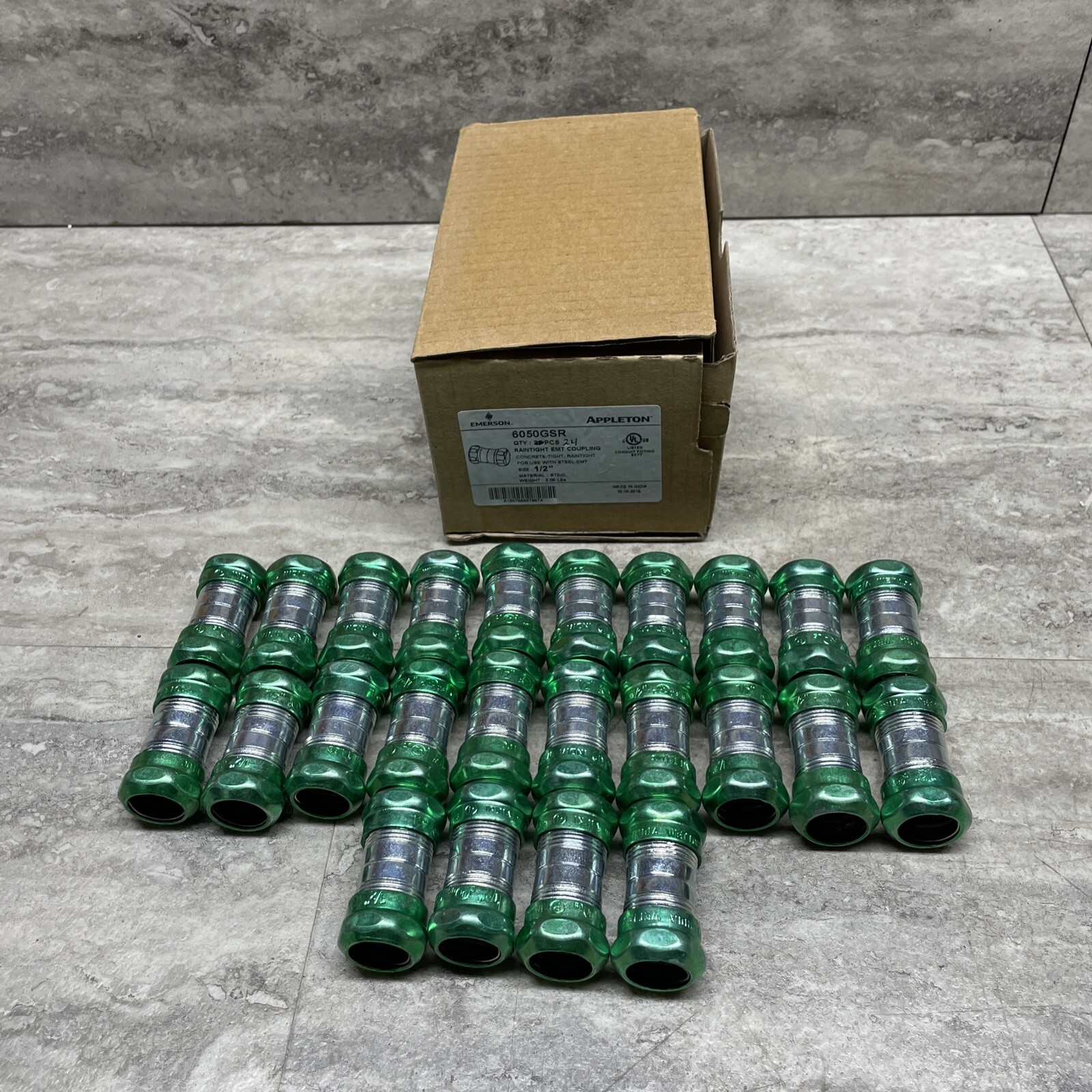 Box Of 24 Appleton 6050GSR Raintight Coupling Connector For 1/2” EMT ...