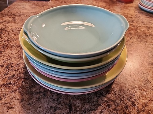 Mid Century Geschirr Set Pastell Harmony House Teller und Schüssel 12 Stück - Bild 4 von 6