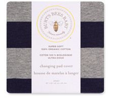 Burt's Bees Baby Bold Stripe Changing Pad Cover- Blueberry Bold Stripes