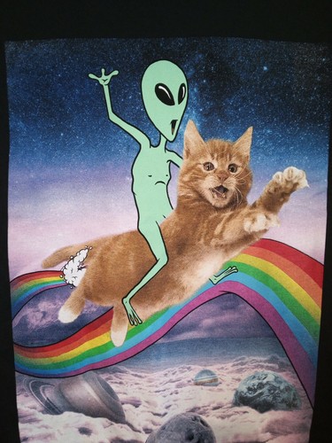 Rainbow in Space Tee Shirt Adult Small 