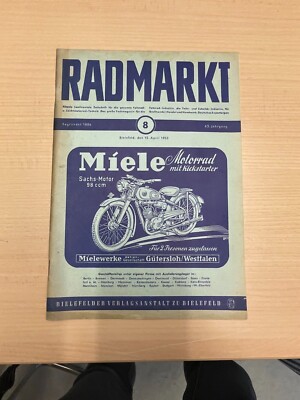 BUCH ZEITSCHRIFT RADMARKT FAHRRAD UND MOTORRAD TECHNIK 1952 AUSGABE 8