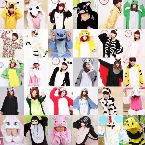 Mens Ladies Fleece Pyjama Pajamas Kigurumi Onsies Adults Animal Costume UK - Picture 3 of 68