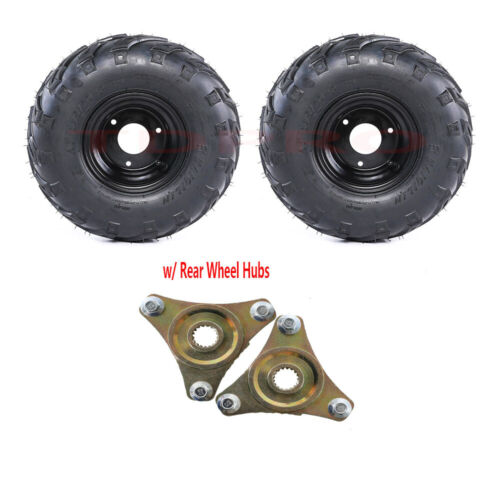 2pc 145/70-6 ATV Tire Rim Wheel + 3 Stud Hub 70cc 110cc Taotao Go Kart Quad - Afbeelding 1 van 9