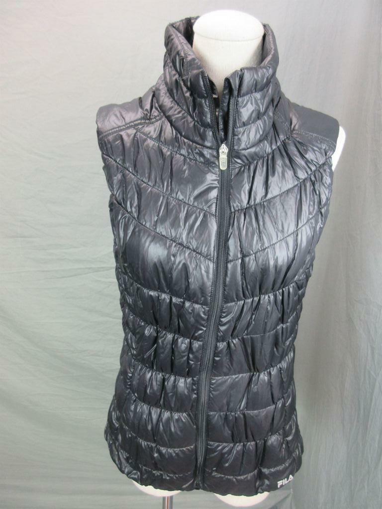 Gilet trapuntato da donna nero Fila taglia M casual da esterno senza cappuccio T543