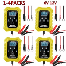 1~4Packs 6V 12V Automatic Battery Charger Maintainer Motorcycle Trickle Float
