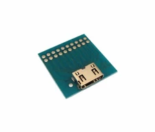 Mini HDMI Female Connector Breakout Board 19P Type C 0.1"  pitch