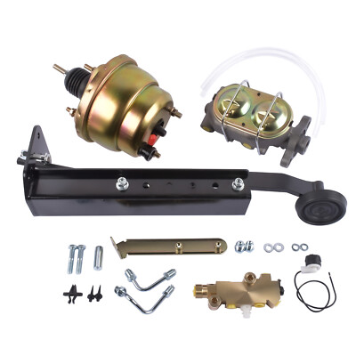 Universal Mounting Bracket 7'' Dual Brake Booster Master Disc / Drum Kit for GM