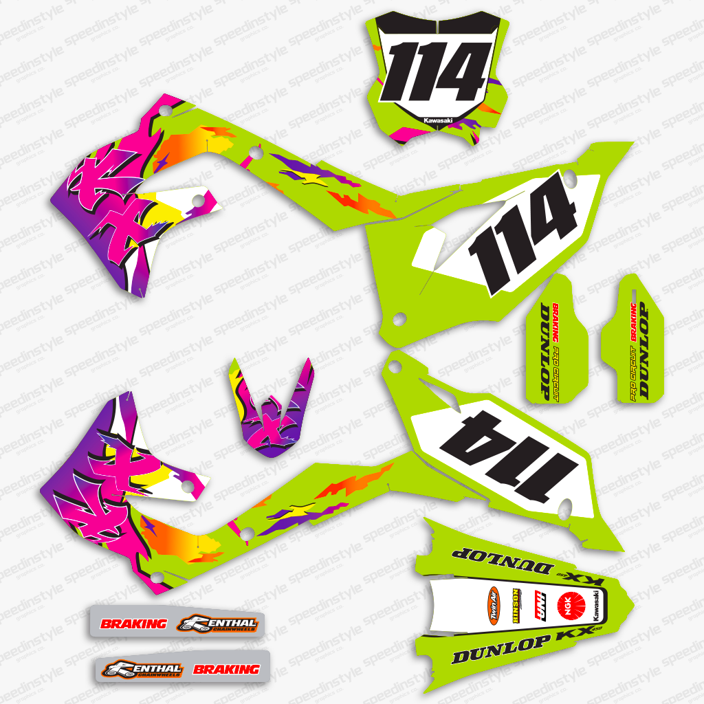 Graphics Decal Kit For Kawasaki KDX 250 (1991 - 1994) KDX 250
