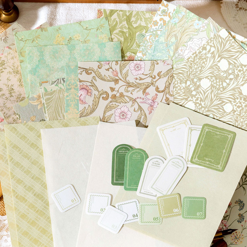 Craft Paper Pattern and Textured Paper Sticker Set Junk Journal, Collage Paper - Picture 2 of 9