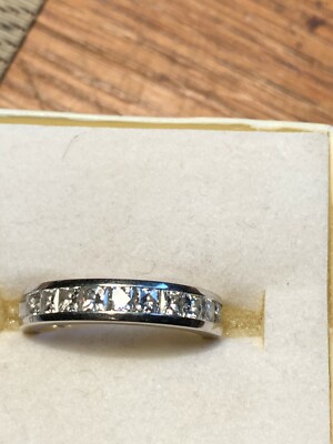 14k tcw white gold channel princess cut My Leo diamond