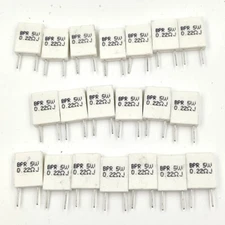20Pcs 5W Wirewound Non-inductive Cement Resistor Ceramic horizontal 0.22R New