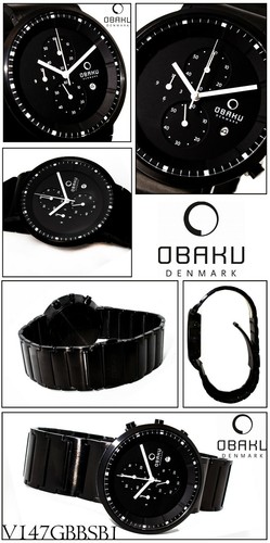 OBAKU V147GBBSB1 Chronograph Herrenuhr Edelstahl schwarz by Christian Mikkelsen - Picture 8 of 8