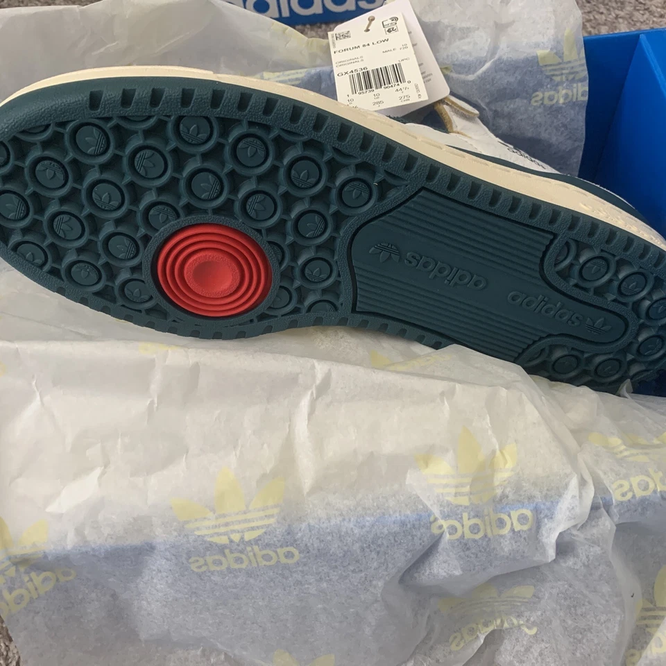 Adidas Forum 84 Low Teal Green / Off-White / Cream - GX4536 Mens 10.5 NIB - Image 3 of 4