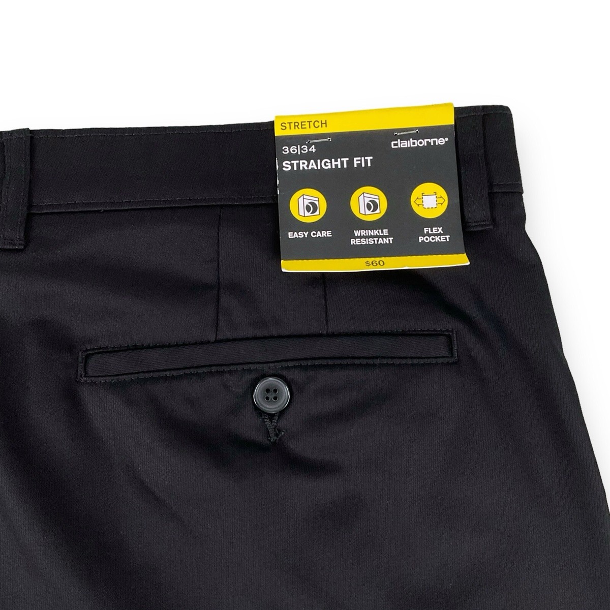 usa古着 claiborne ストライプスラックス パンツ 36×32 シティ Claiborne Pants Men 36x34 (ACTUAL 37x32.5) Black Straight
