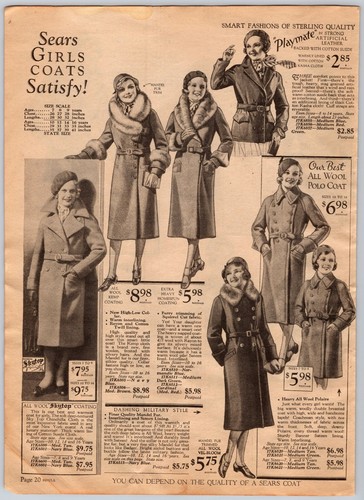 1932 Sears Western States Catalog Page 19-20 Ladies Jackets - Picture 2 of 2