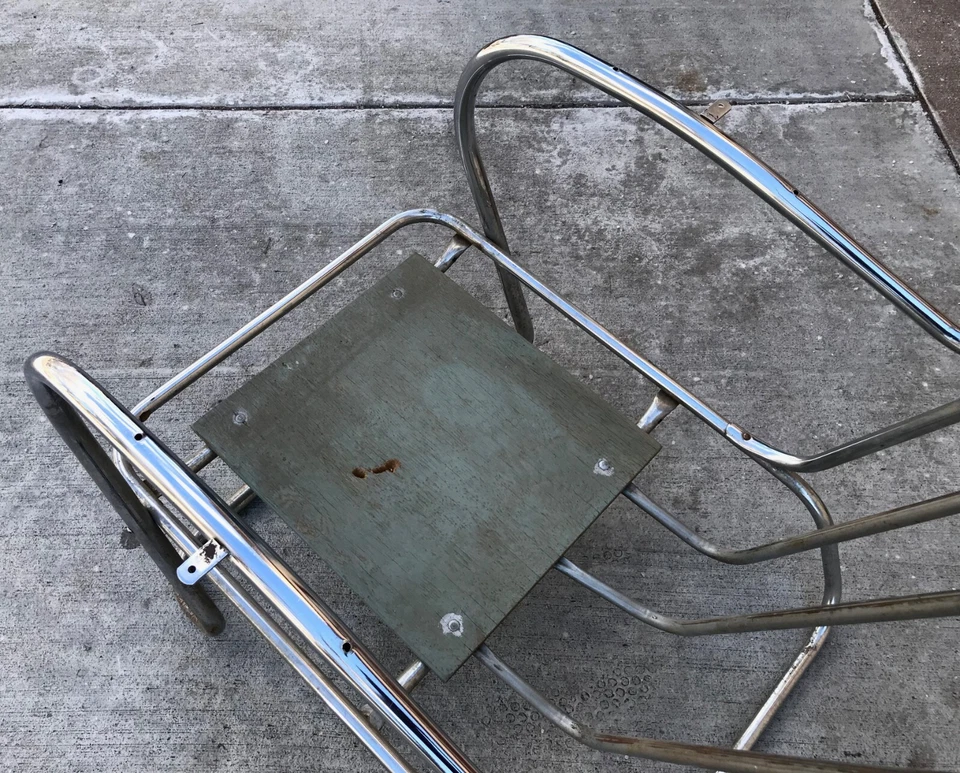 Kem Weber Lloyd Art Deco Machine Age Chrome Metal Arm Chair - Image 4 of 4