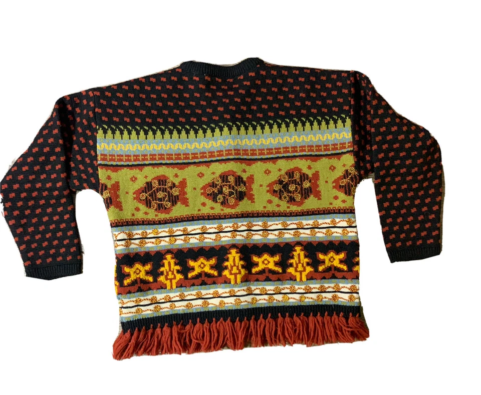 Suéter para mujer French Connection 100 % lana virgen azteca con botones talla mediana Foto 3 de 3