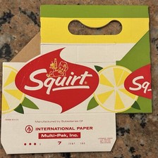 1950&rsquo;s/60&rsquo;s Original Squirt Soda Six Bottle Carton Holder NOS