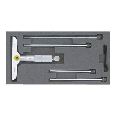 Asimeto 201-06-3 0-6'' 4'' Base Depth Micrometer Set w/Calibration