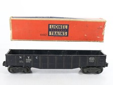 Lionel O Postwar 6462 New York Central Nyc Black Gondola Car  Box