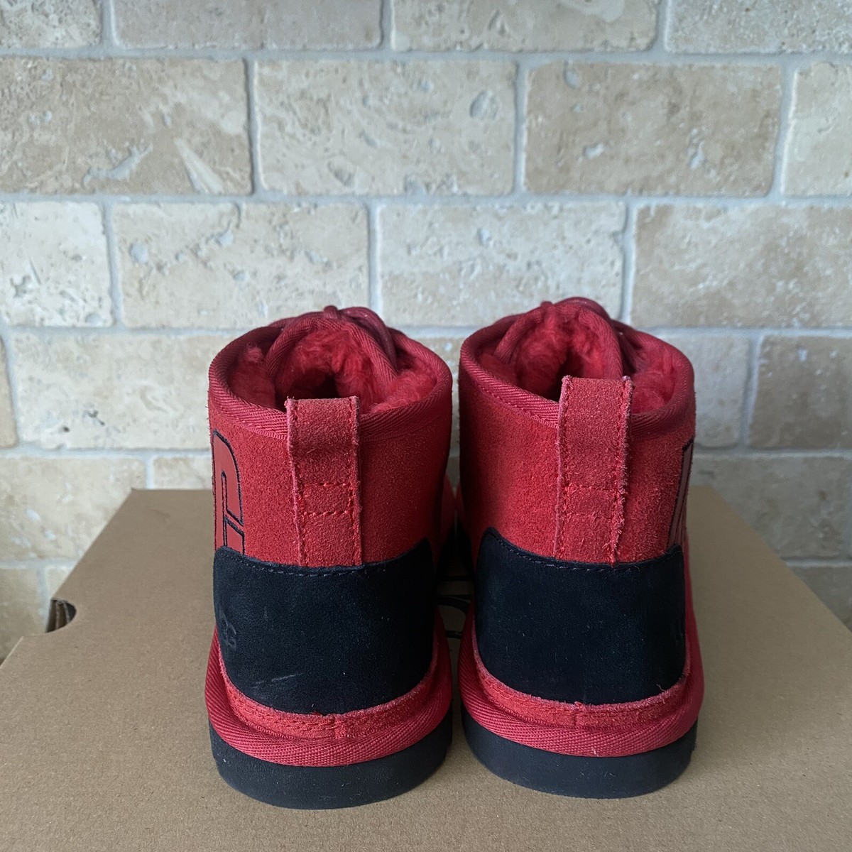 UGG Neumel Chukka Boots Men’s 9 Samba Red Suede Sheepskin Lined ugg-mens-boots-neumel-samba-  main image 4
