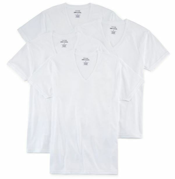 Stafford 4Pack Men's Big & Tall Blended Cotton Dry+Cool VNeck T