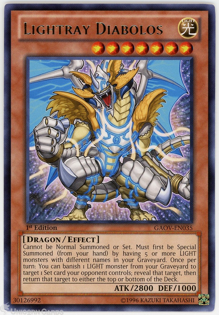GAOV-EN035 Lightray Diabolos Rare 1st Edition Mint YuGiOh Card