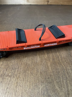 #ad MTH BURLINGTON NORTHERN FLAT CAR O GAUGE BN 616475 Preowned $29.99