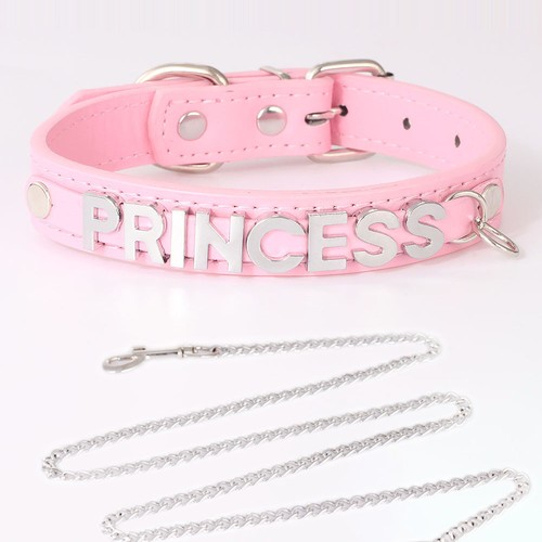 Custom Letter Chain Metal Leash Necklace Choker BDSM Gift Collar PRINCESS DIY - Picture 26 of 26