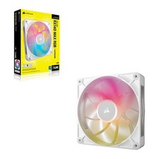 Image of 140mm Corsair iCUE LINK RX140 MAX RGB Fan, White, 7 Blade, PWM, 102.9 CFM, Magne