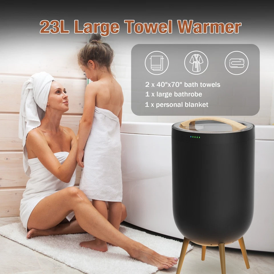 Cubo calentadores de toallas con altavoz Bluetooth se adapta a dos toallas, mantas de 40"x70" Foto 3 de 4