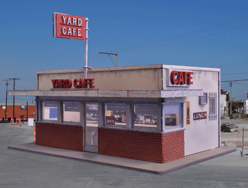 Blair Line 1/87 HO Scale RAIL YARD CAFE HIWAY CAFE w/ Signs -Laser Cut Model Kit - Picture 1 of 7