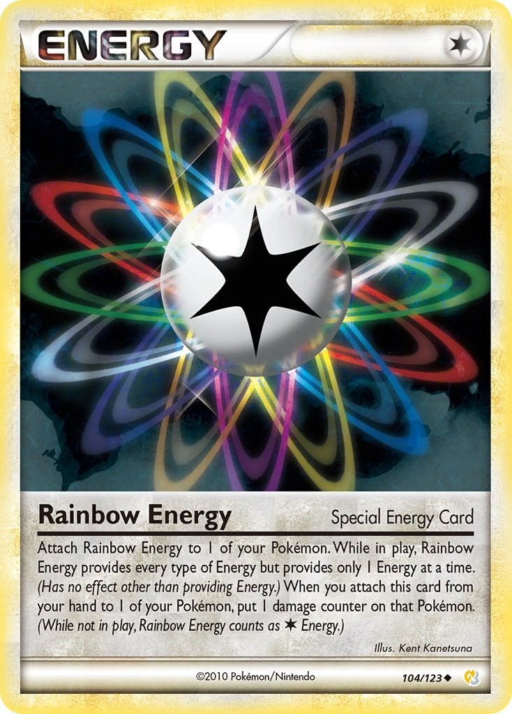Rainbow Energy 104/123 Uncommon HeartGold SoulSilver Pokemon Heavily Played