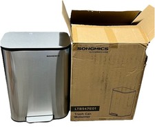 SONGMICS Kitchen Trash Can, 13-Gallon 50L , Stainless Steel, Non Slip, Soft Cl