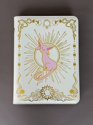 9 Pockets Espeon Pokemon Binder Holds 360 Cards. Leather Cover